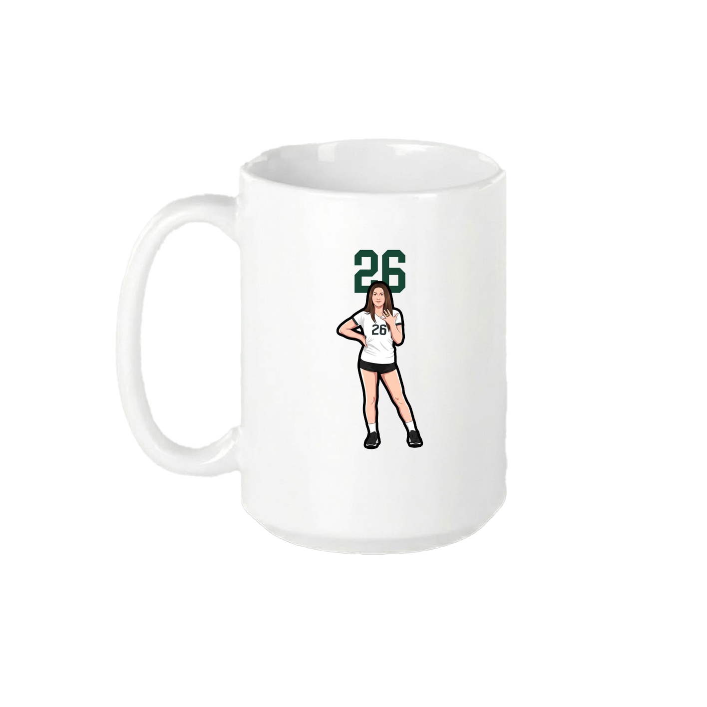 15oz Coffee Mug — Number Top in White