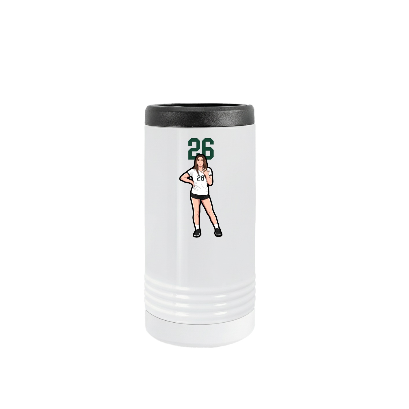 Slim Beverage Holder — Number Top in White