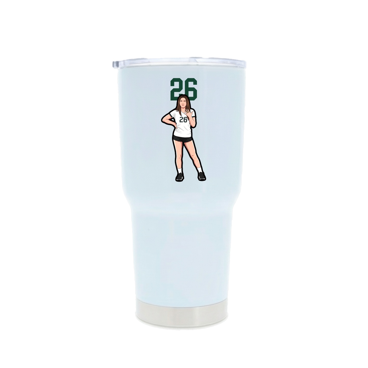 30oz Stainless Steel Tumbler — Number Top in White