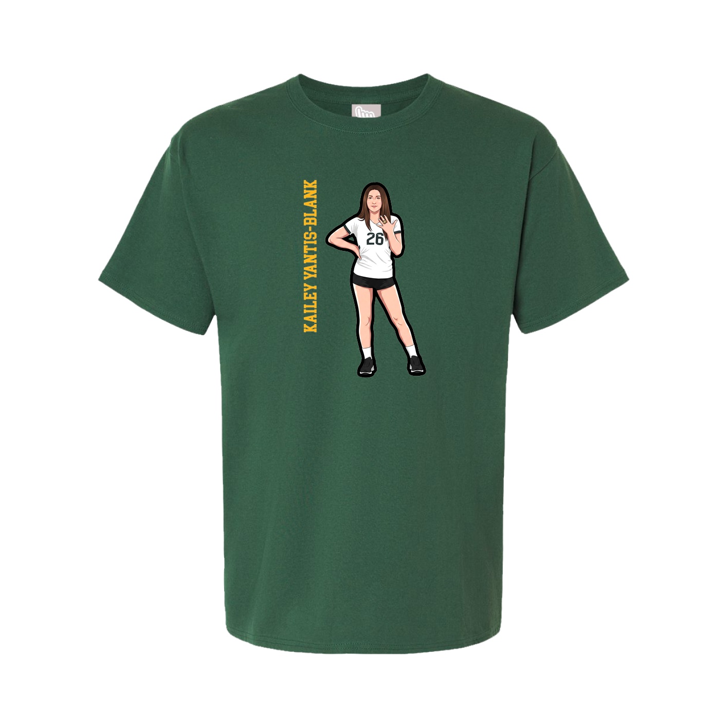 Youth Tee — Name Vertical in Green