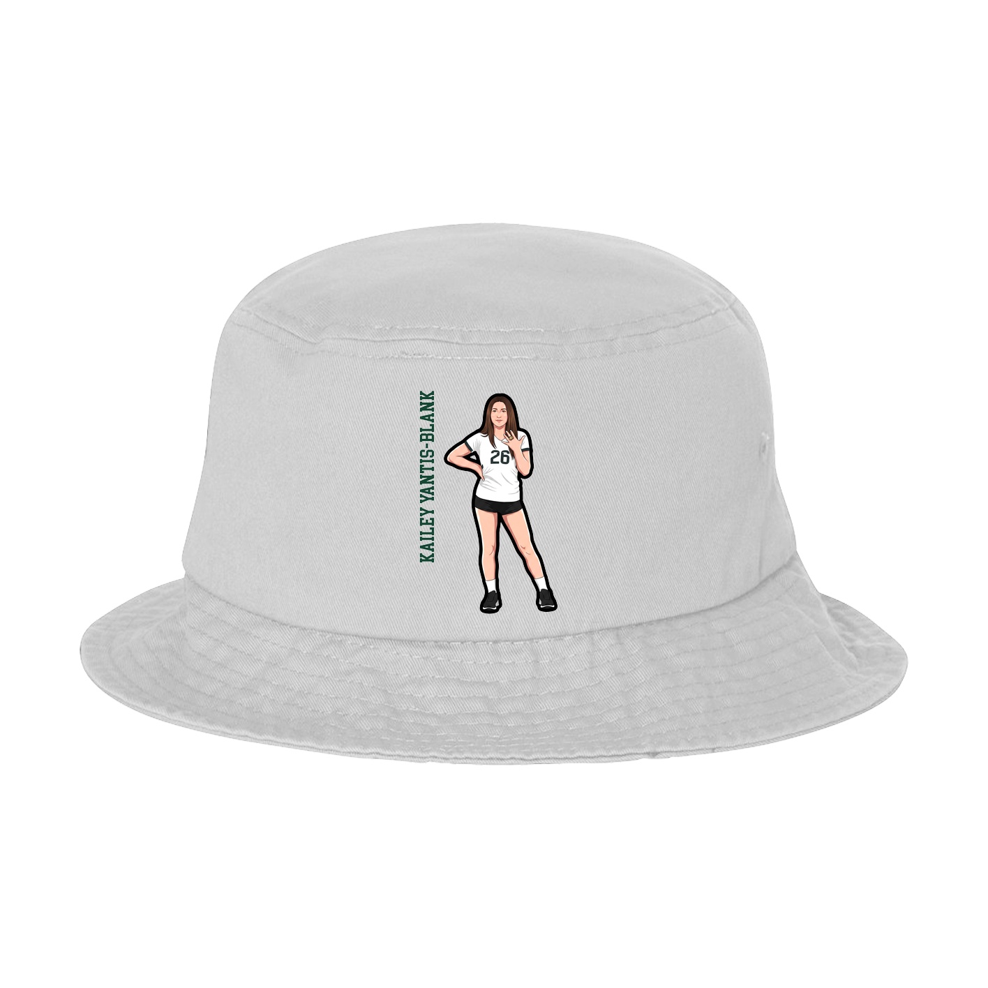 Bucket Cap — Name Vertical in White