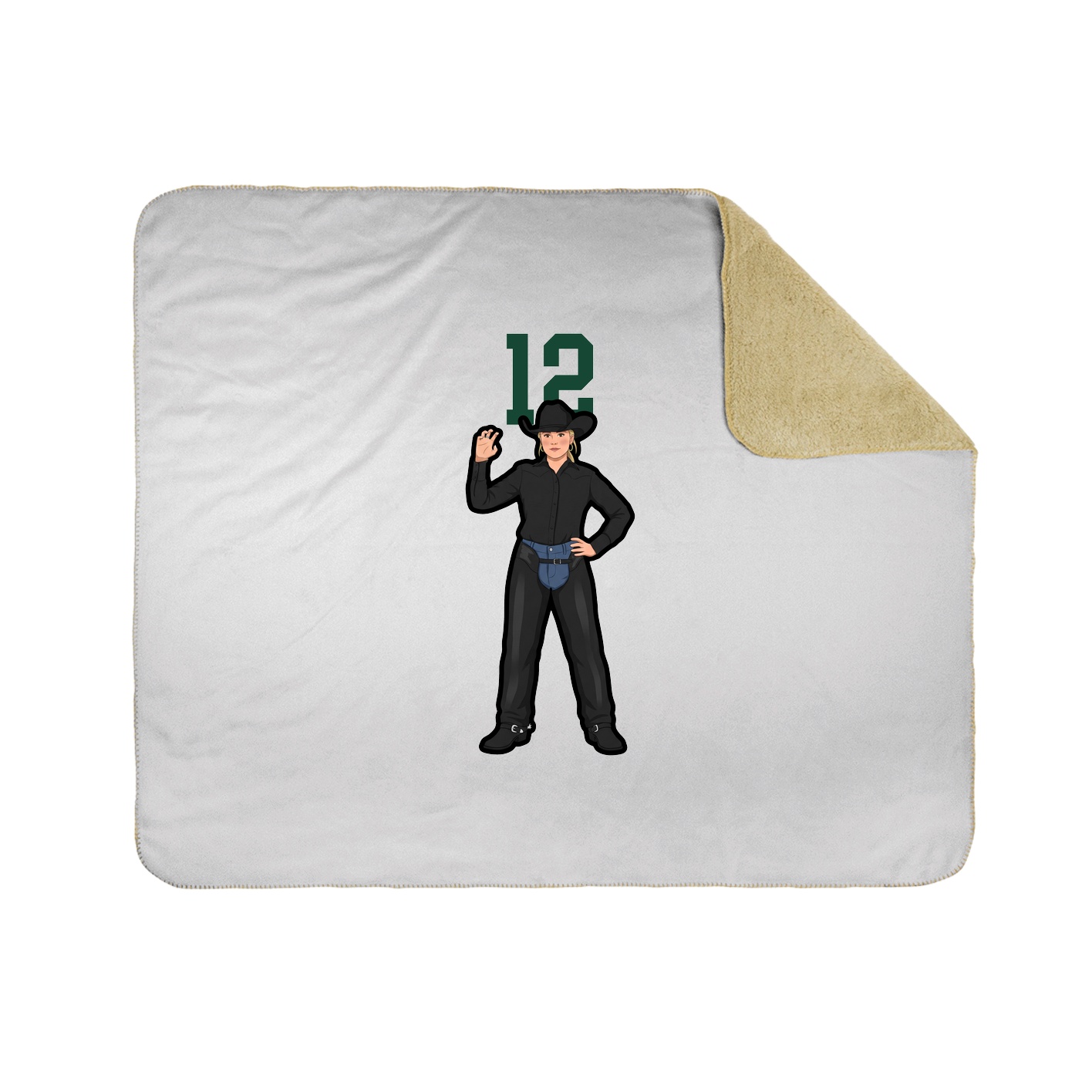 Throw Blanket — Number Top in White