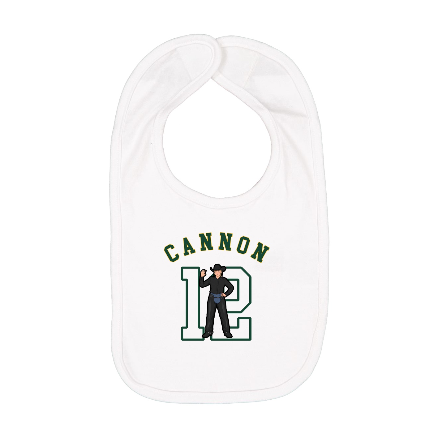 Infant Bib — Shirsey Arch in White