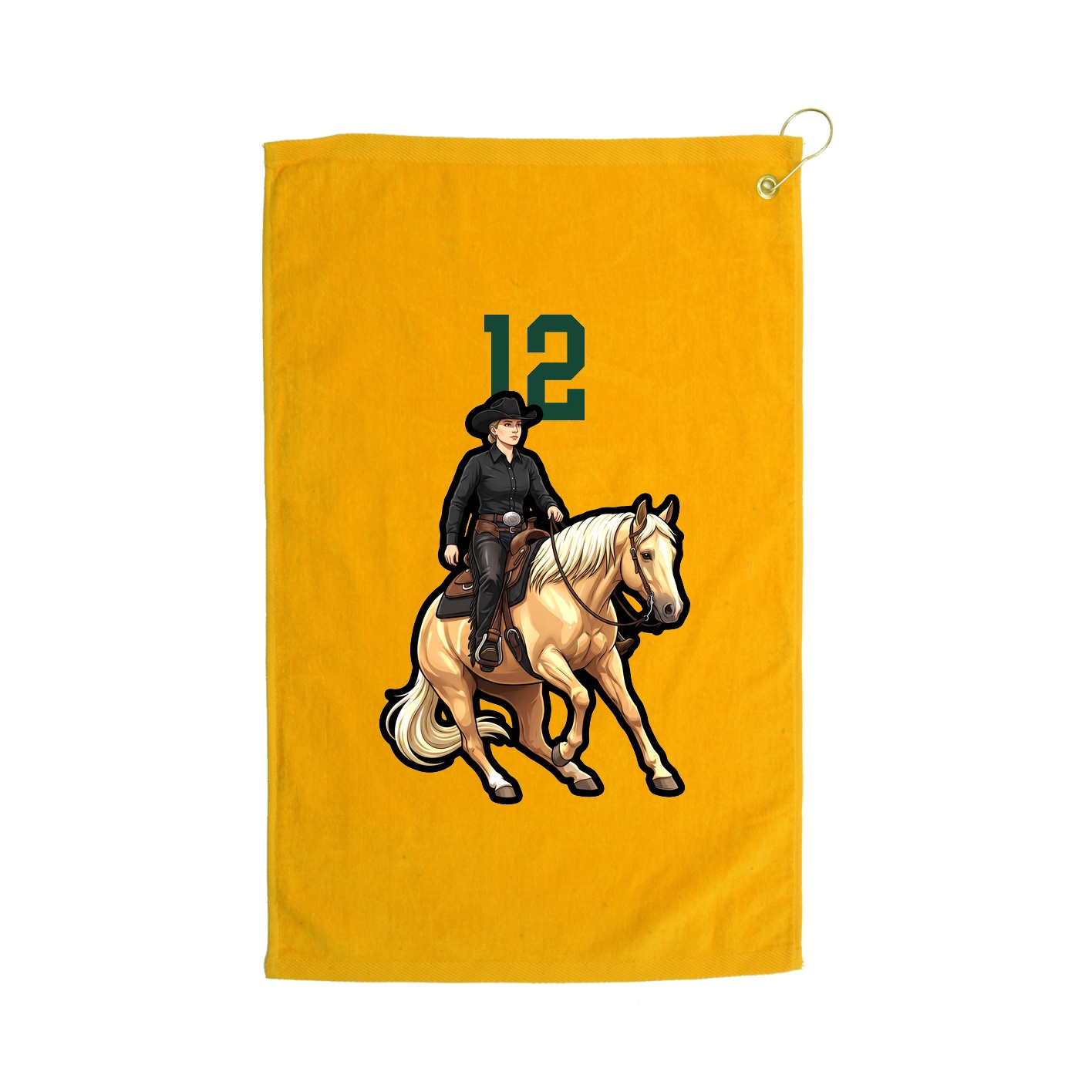 Golf Towel — Number Top in Gold