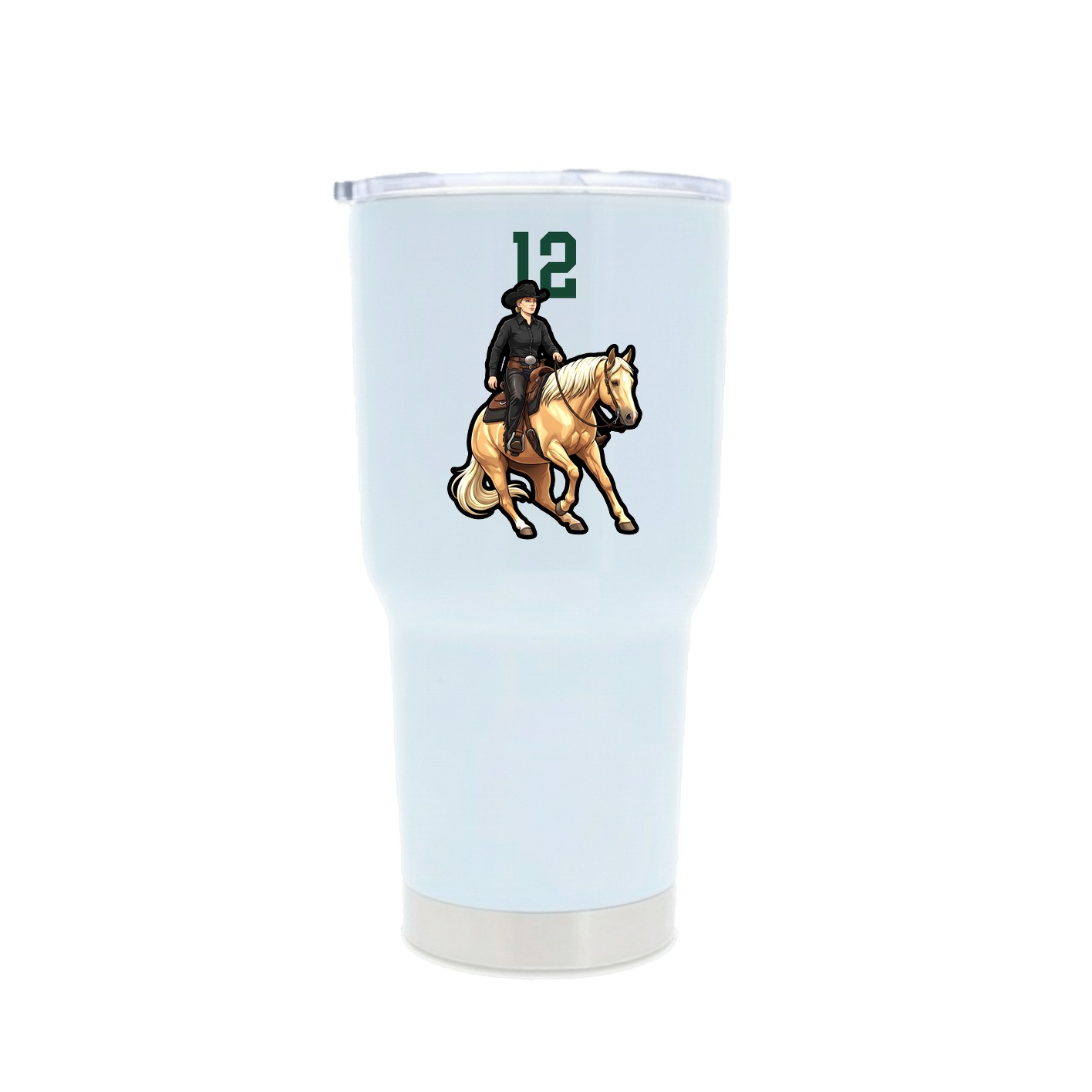 30oz Stainless Steel Tumbler — Number Top in White