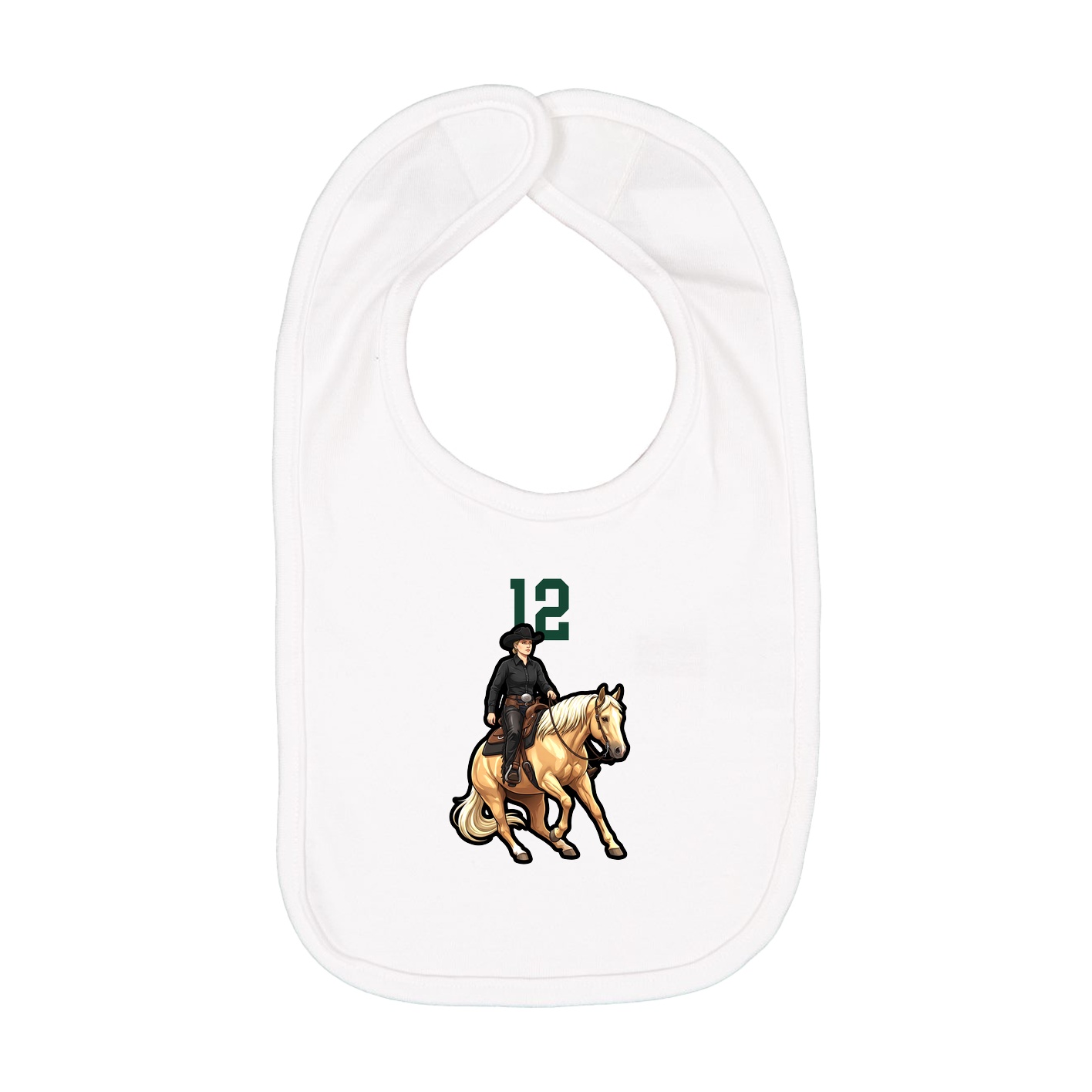 Infant Bib — Number Top in White