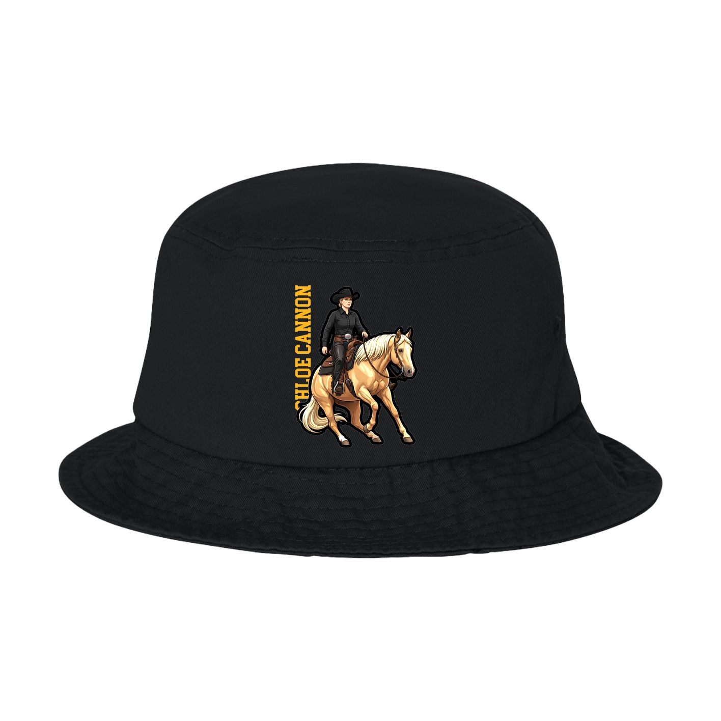 Bucket Cap — Name Vertical in Black