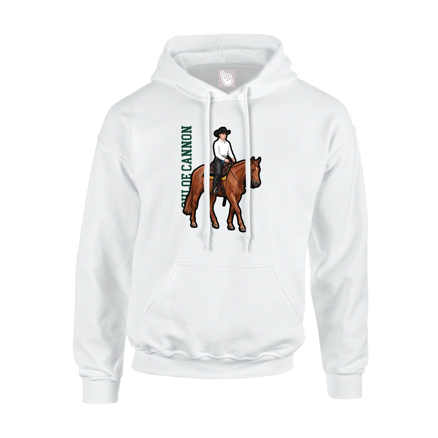 Hoodie — Name Vertical in White