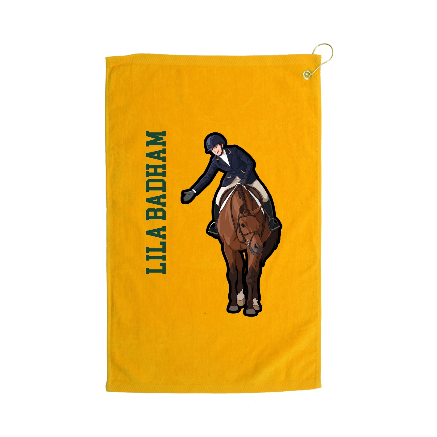 Golf Towel — Name Vertical in Gold