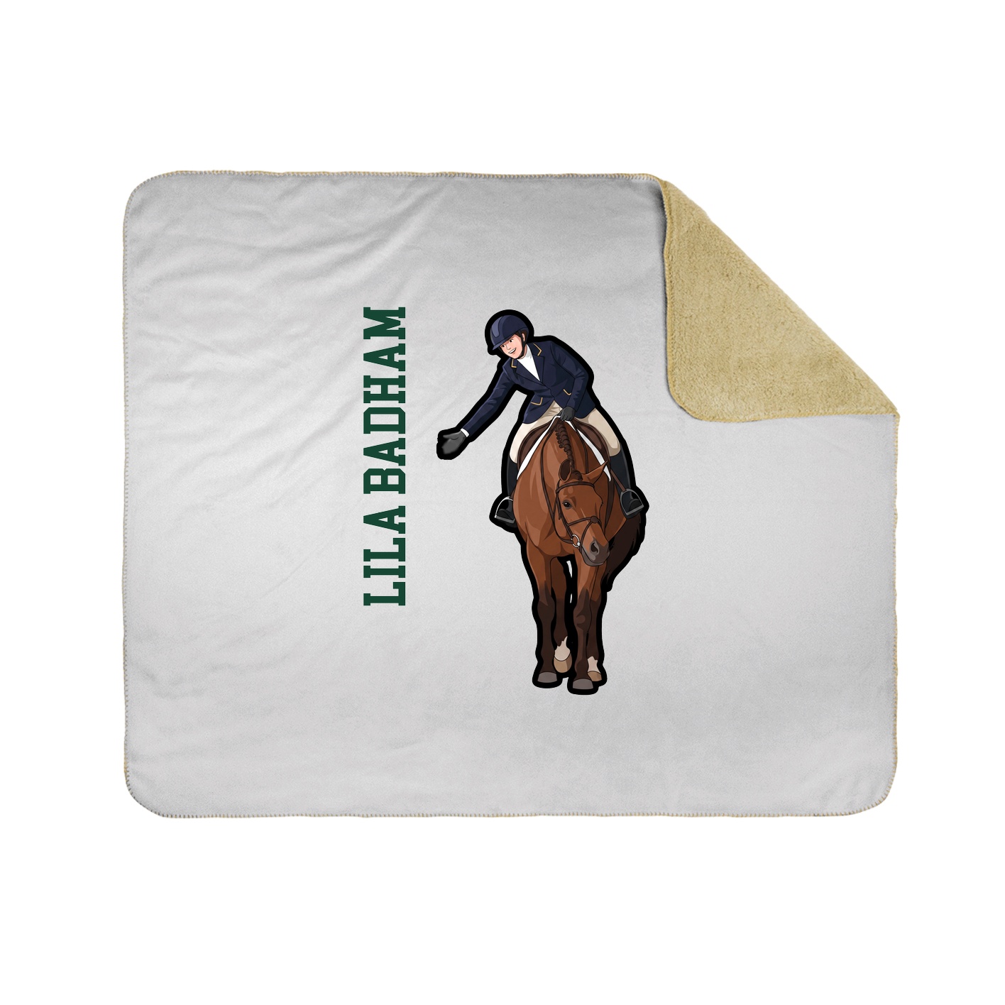 Throw Blanket — Name Vertical in White
