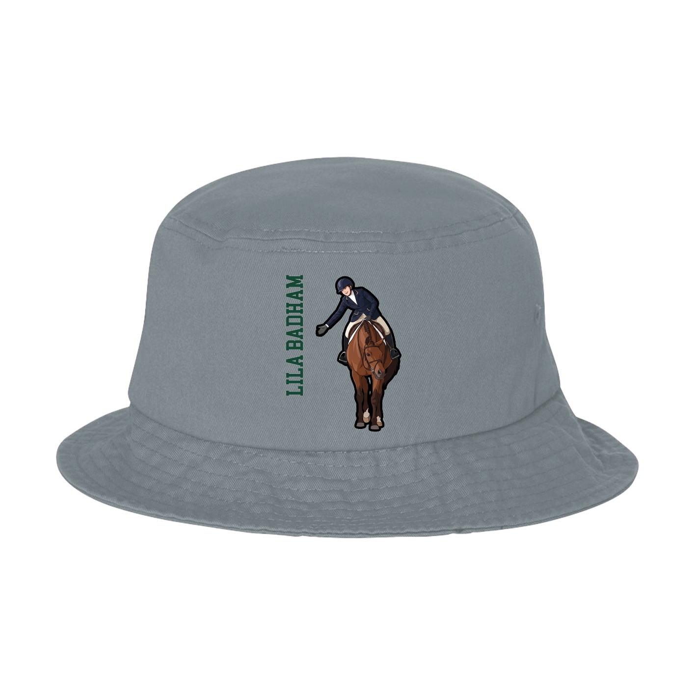 Bucket Cap — Name Vertical in Grey