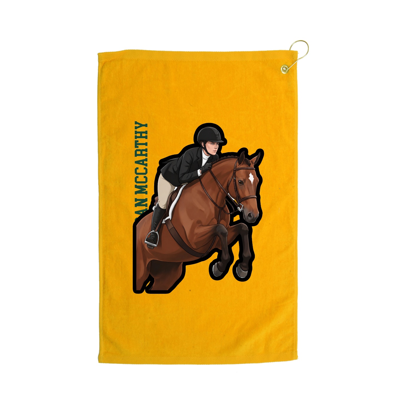Golf Towel — Name Vertical in Gold