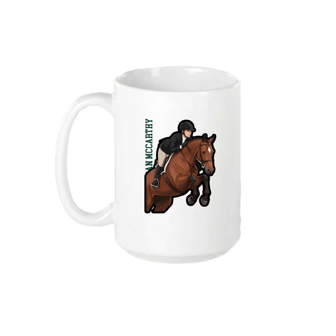 15oz Coffee Mug — Name Vertical in White