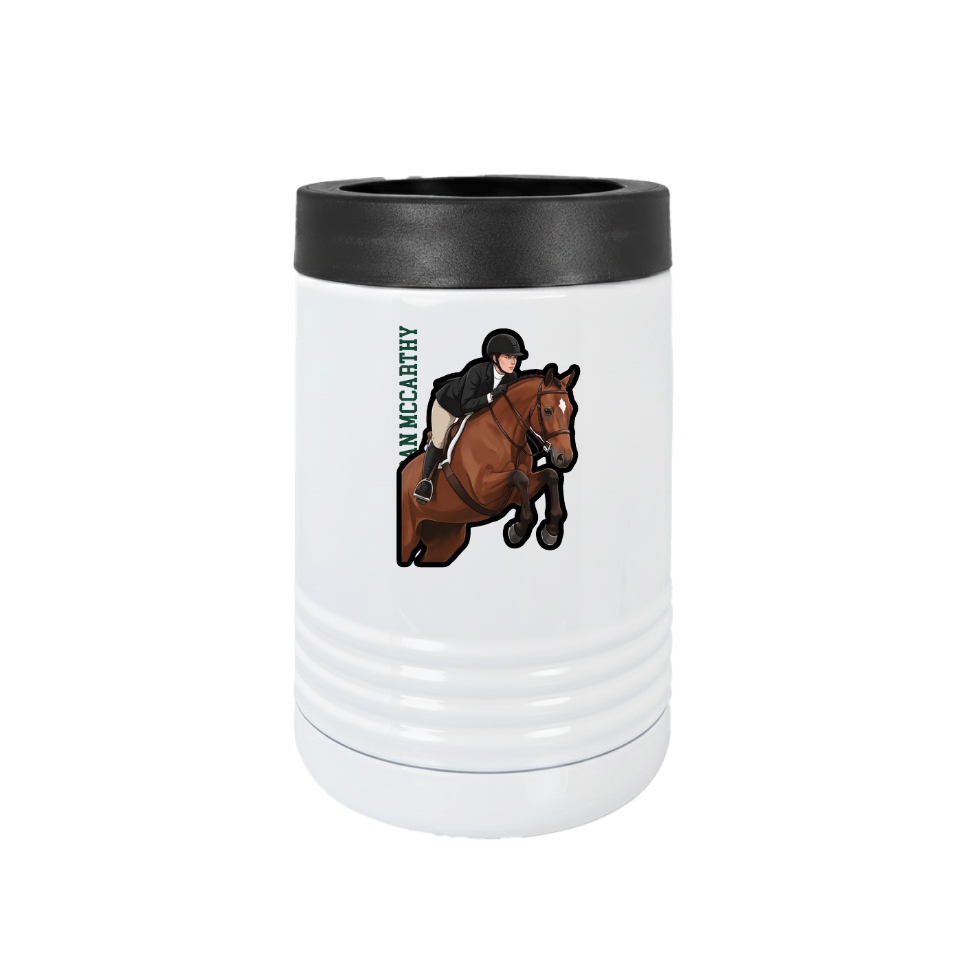 Beverage Holder — Name Vertical in White