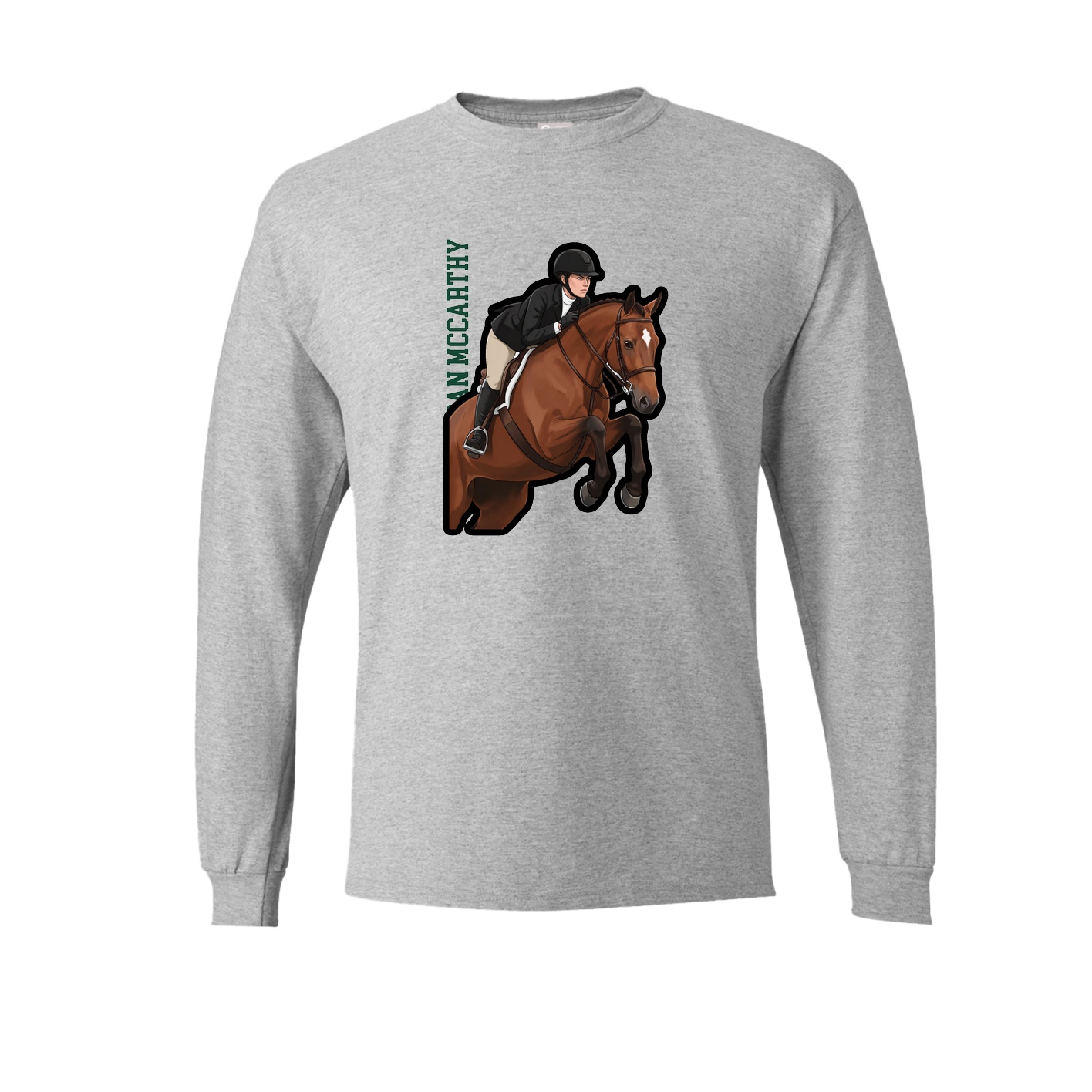Long Sleeve Tee — Name Vertical in Grey