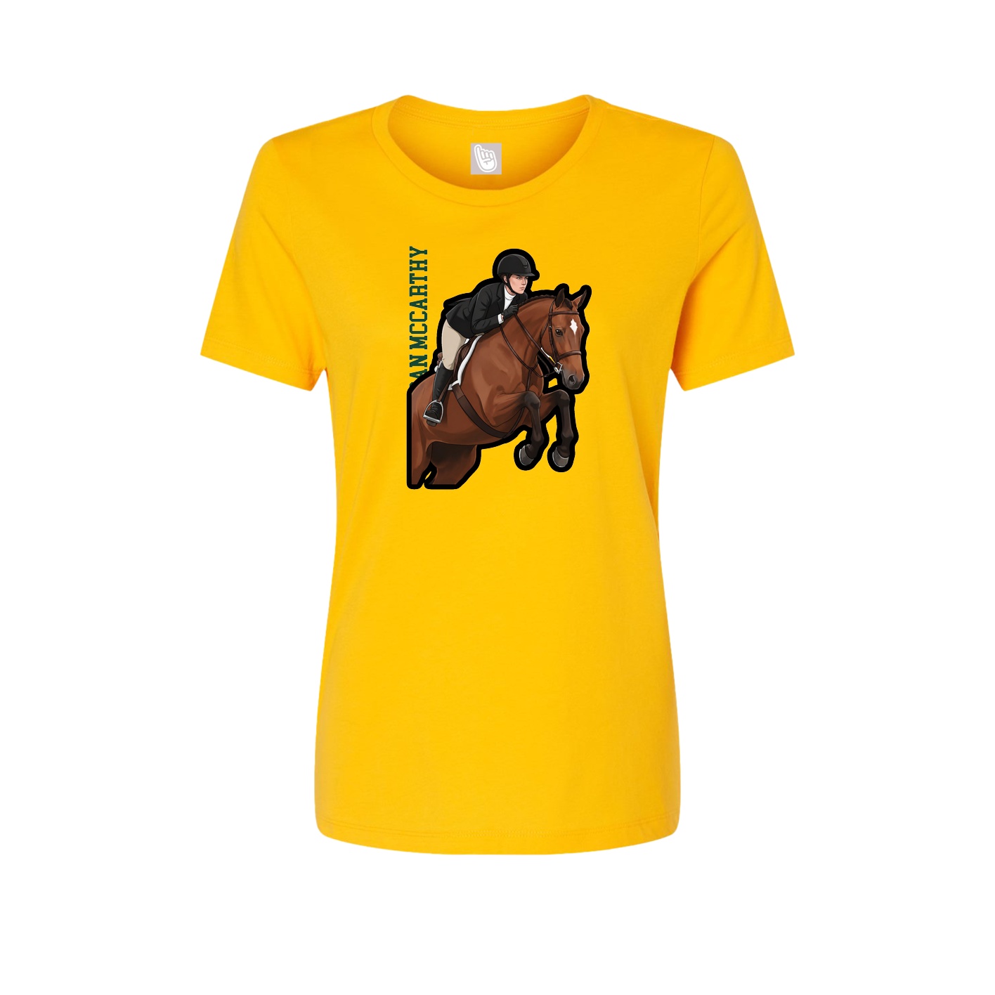 Fitted Women's Tee — Name Vertical in Gold