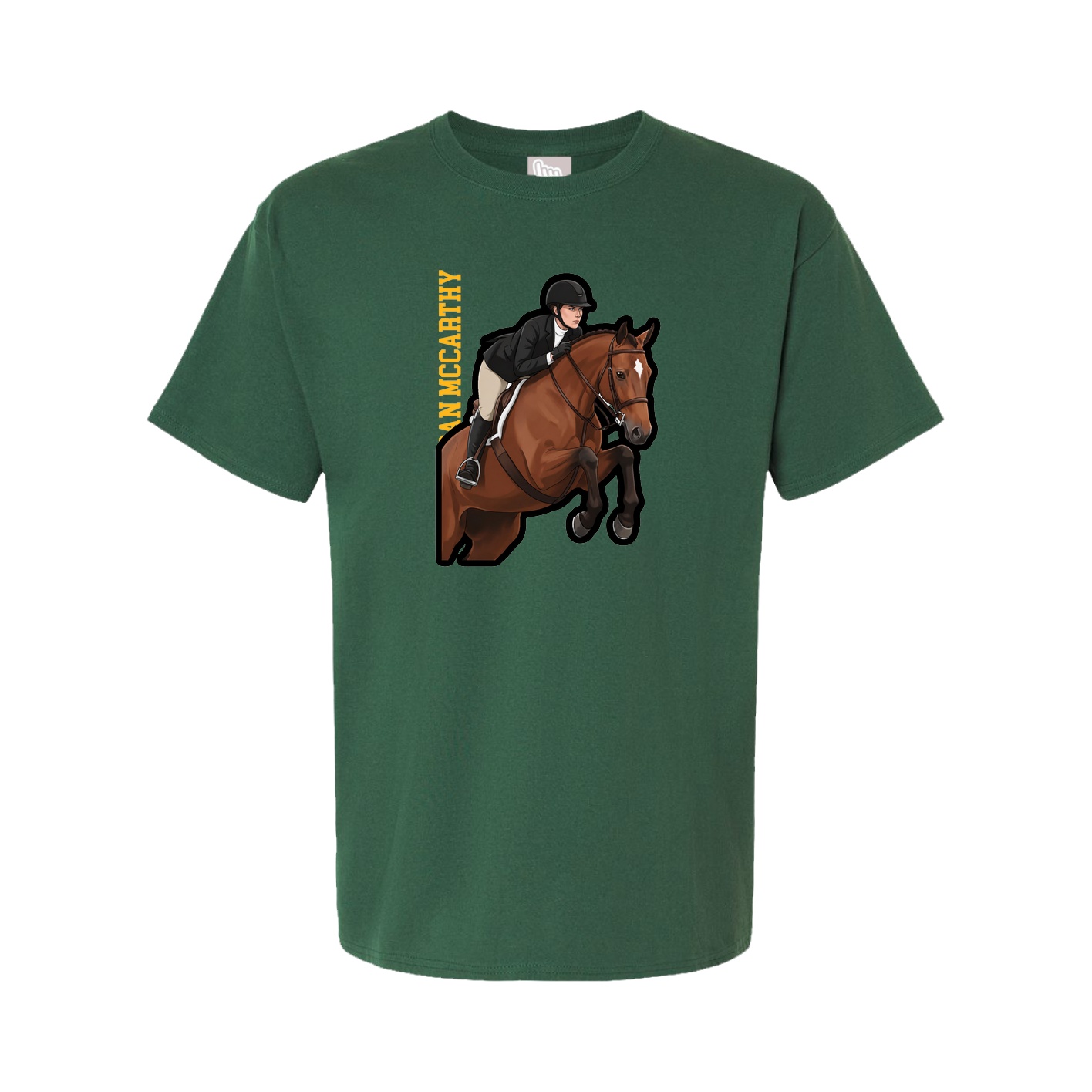 Youth Tee — Name Vertical in Green