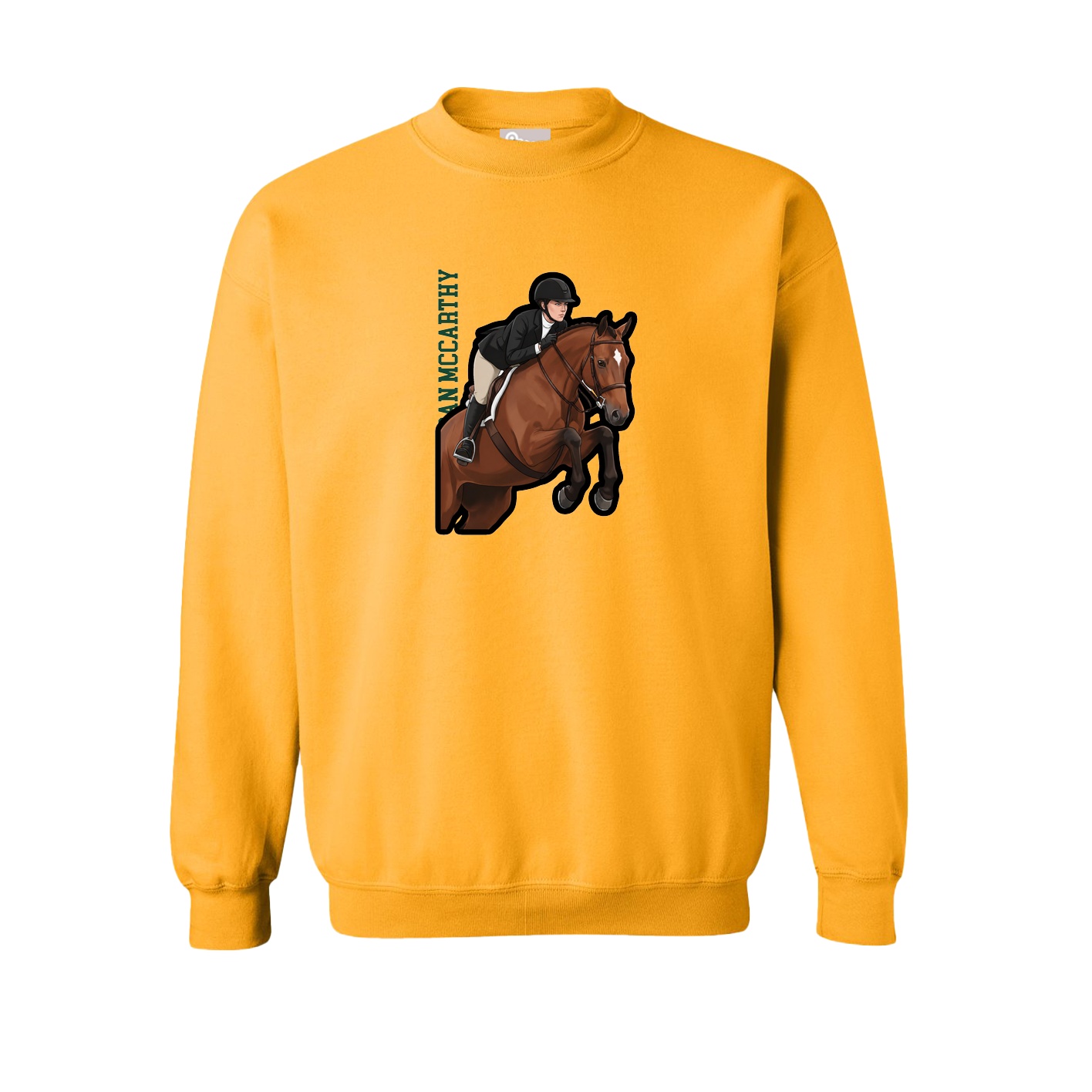 Fleece Crew — Name Vertical in Gold