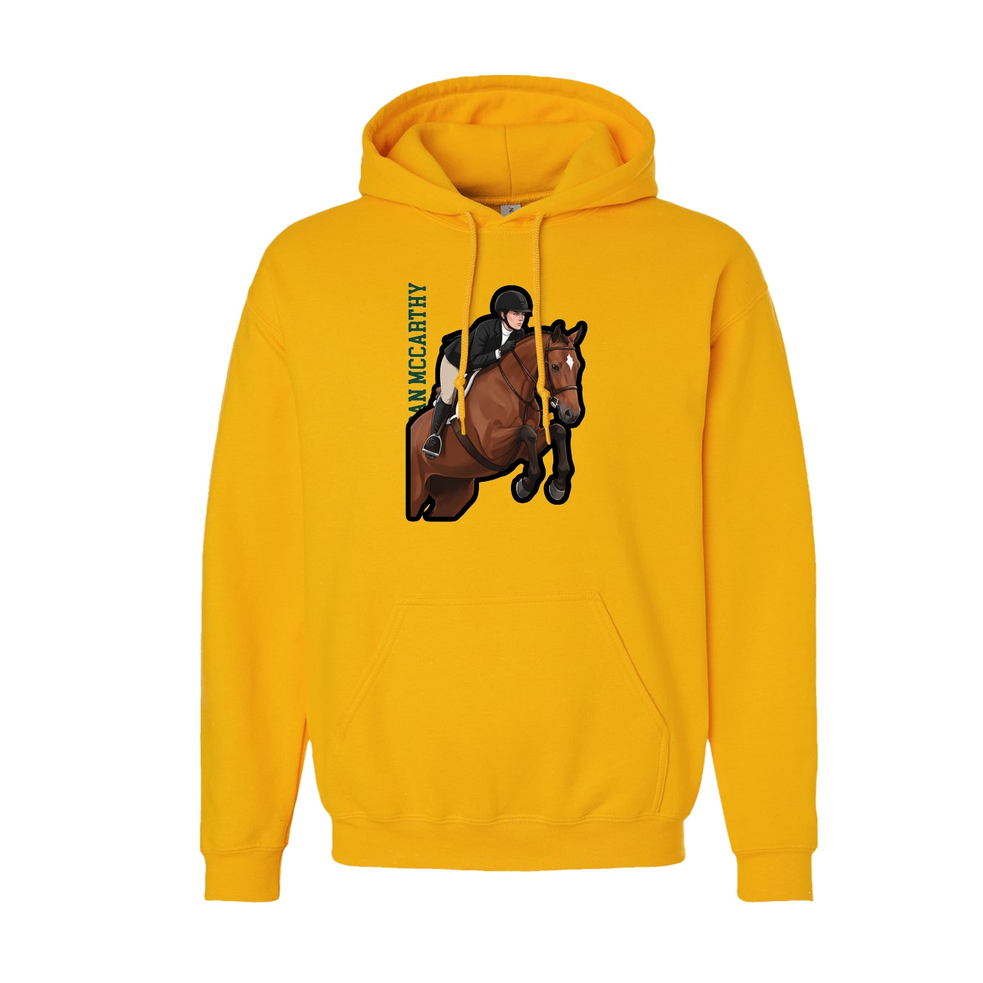 Youth Hoodie — Name Vertical in Gold