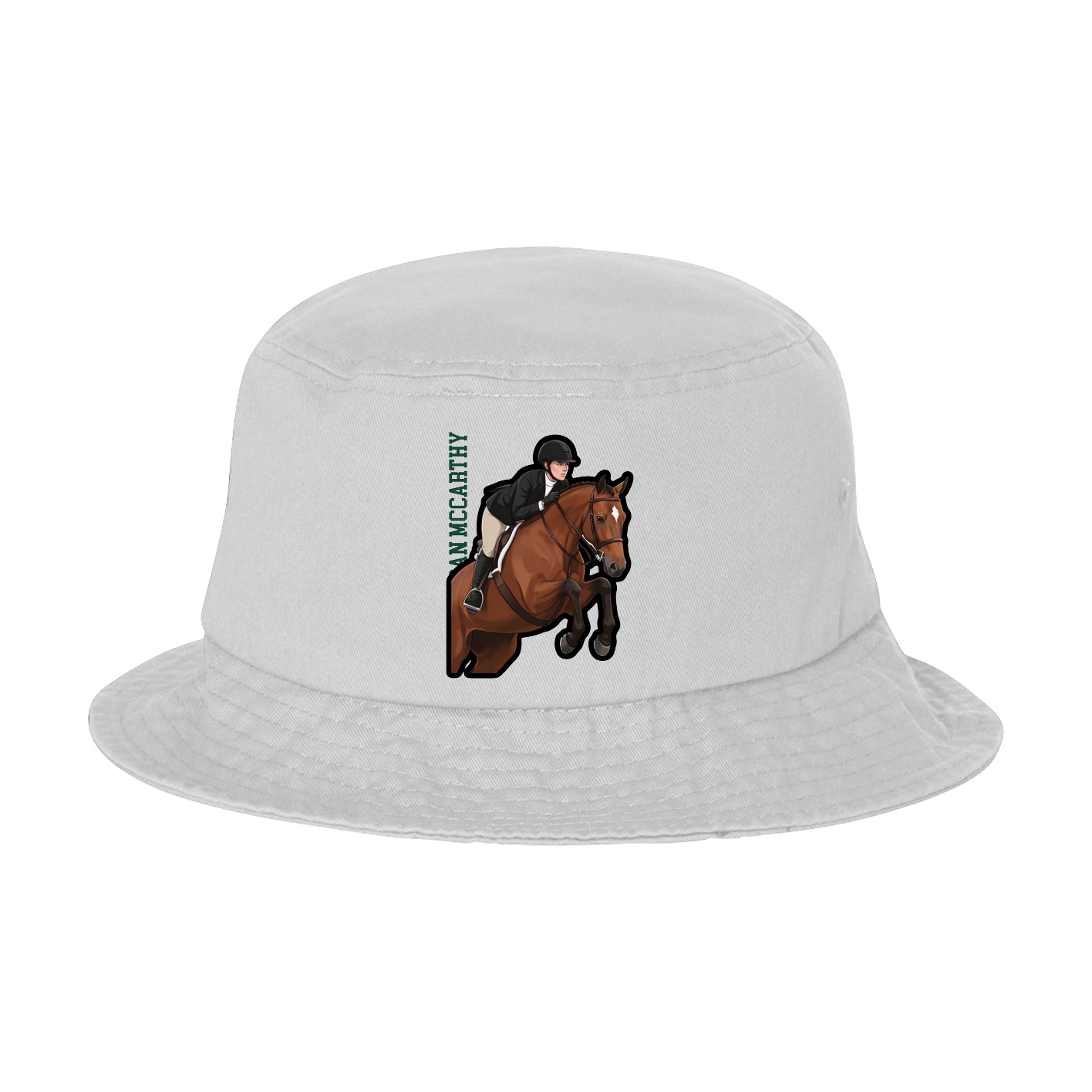 Bucket Cap — Name Vertical in White