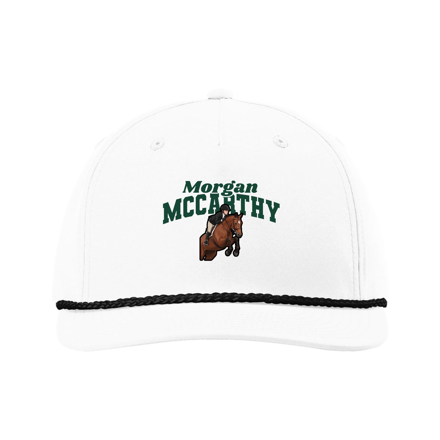 Five-Panel Classic Rope Cap — Signature Arch in White