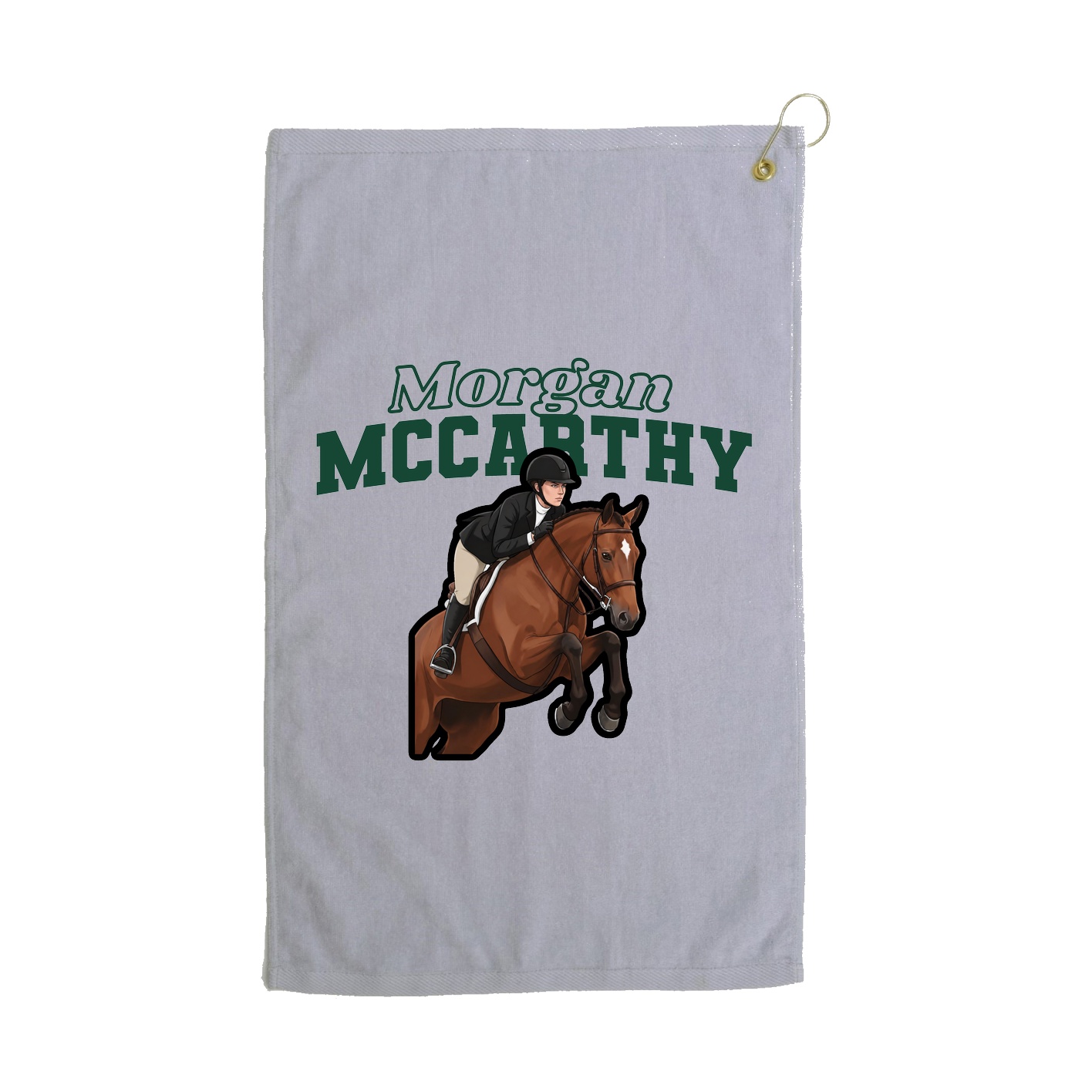Golf Towel — Name Arch in Grey