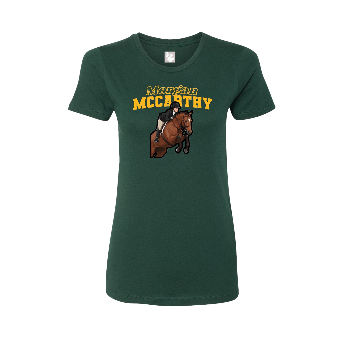 Fitted Women's Tee — Name Arch in Green