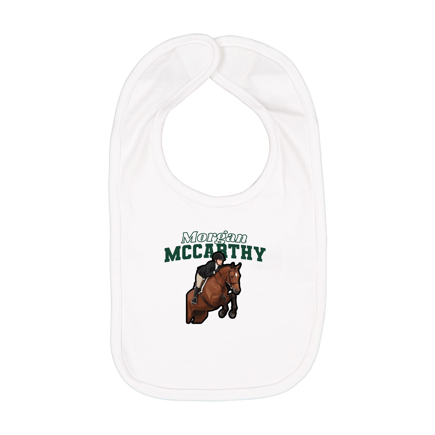Infant Bib — Name Arch in White