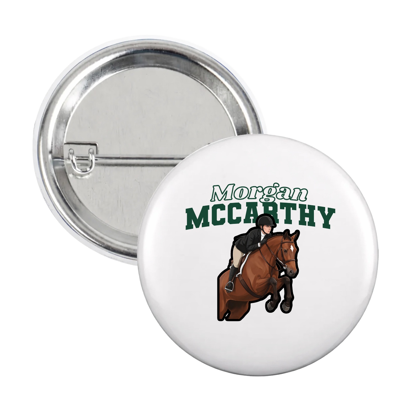 Game Day Button — Name Arch in White