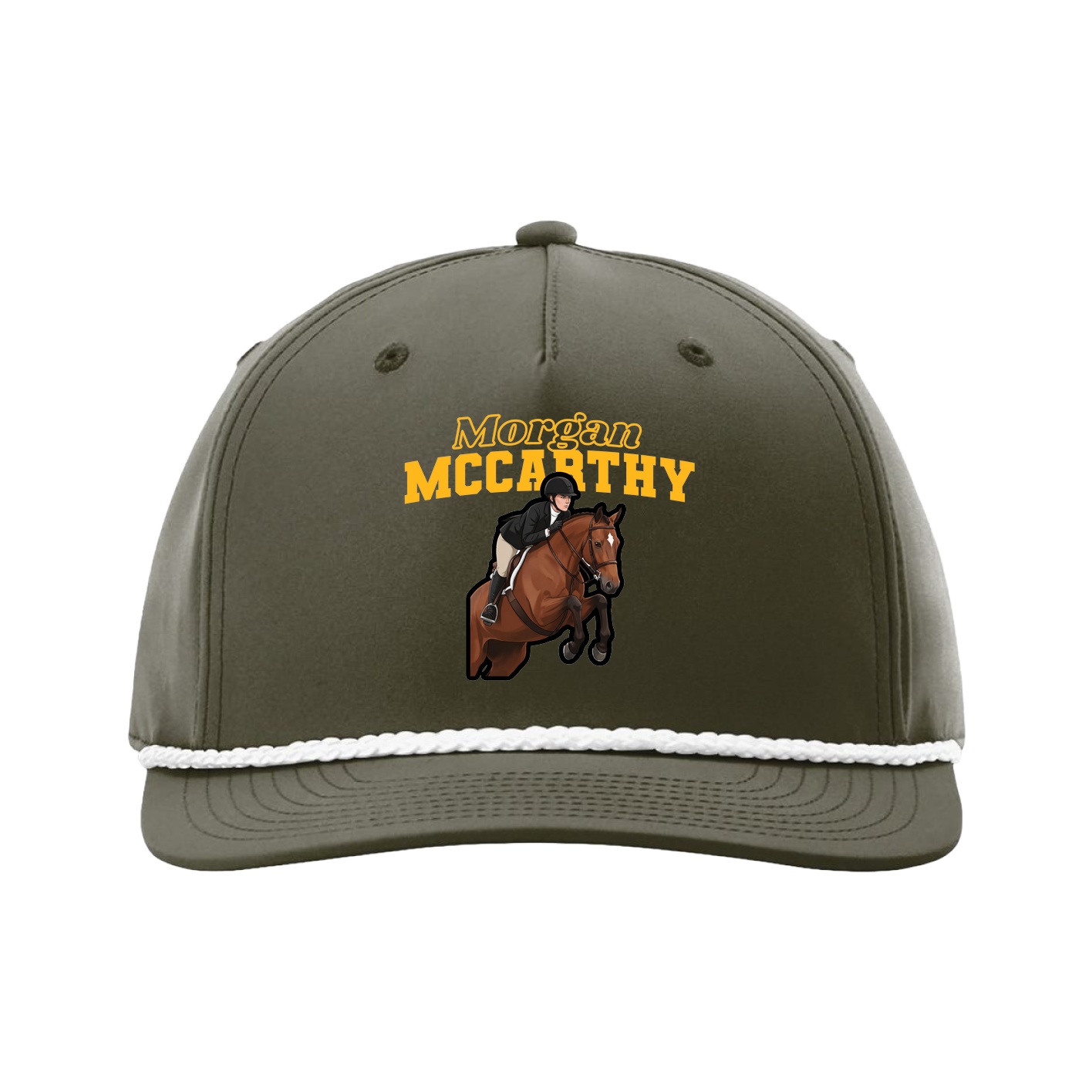 Five-Panel Classic Rope Cap — Name Arch in Green
