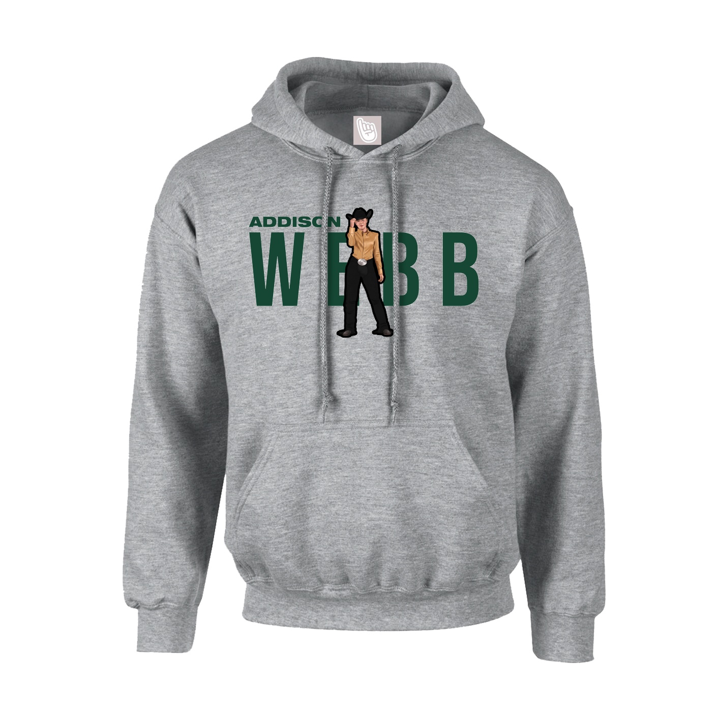 Youth Hoodie — Player Name in Grey