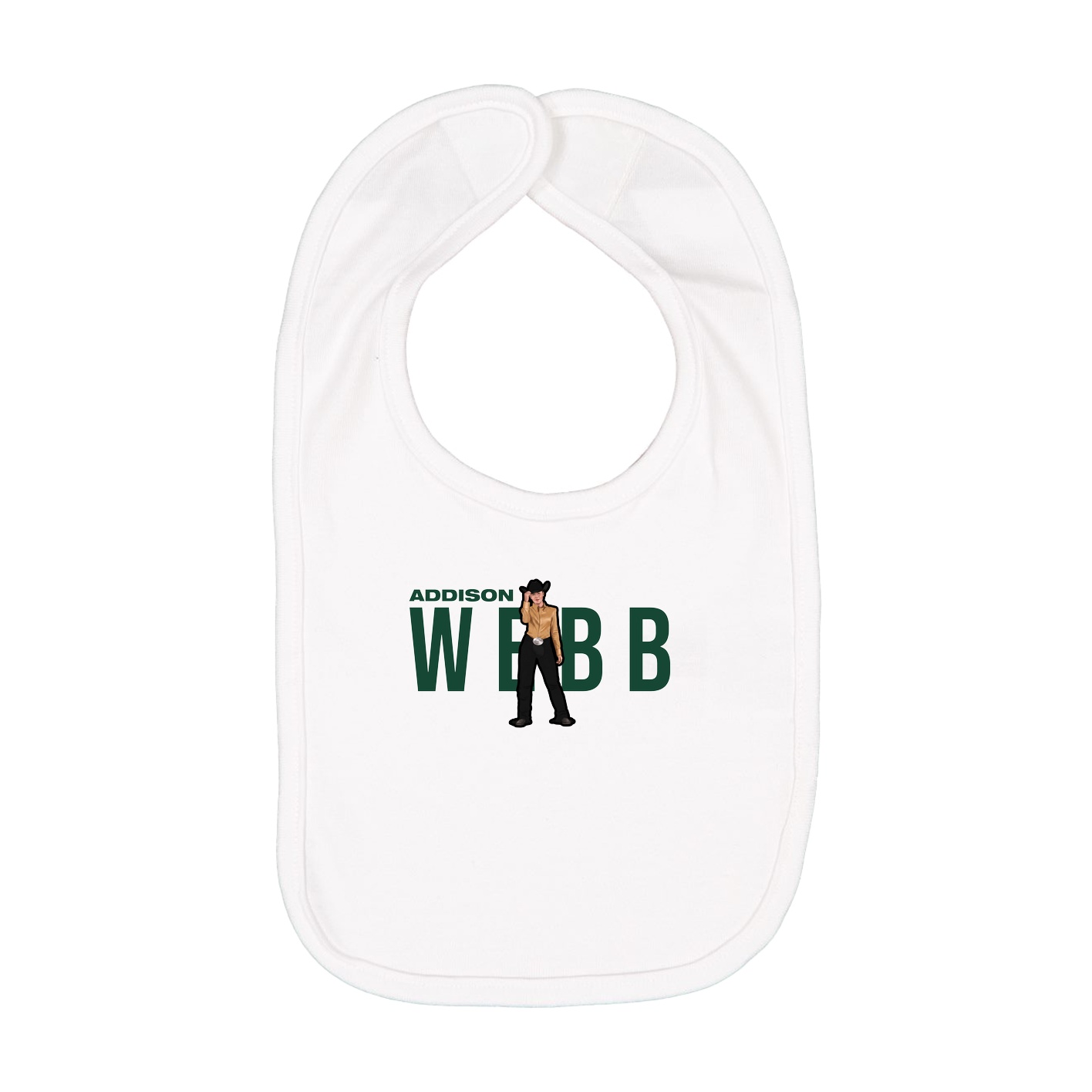 Infant Bib — Player Name in White