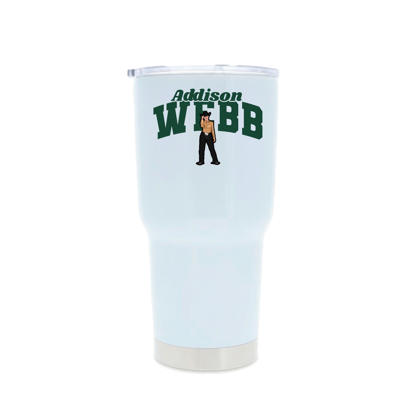 30oz Stainless Steel Tumbler — Signature Arch in White