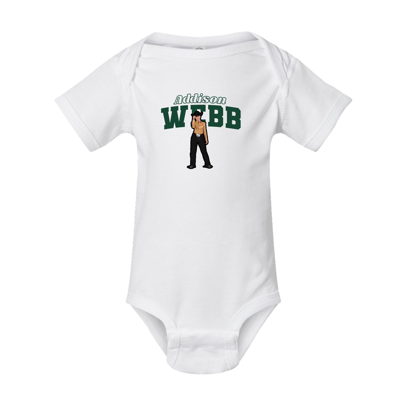 Baby Onesie — Name Arch in White