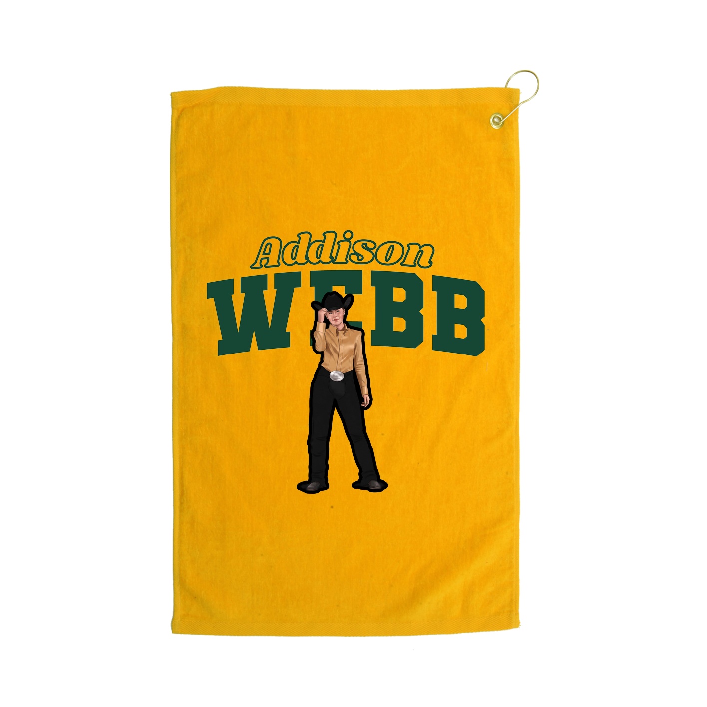 Golf Towel — Name Arch in Gold
