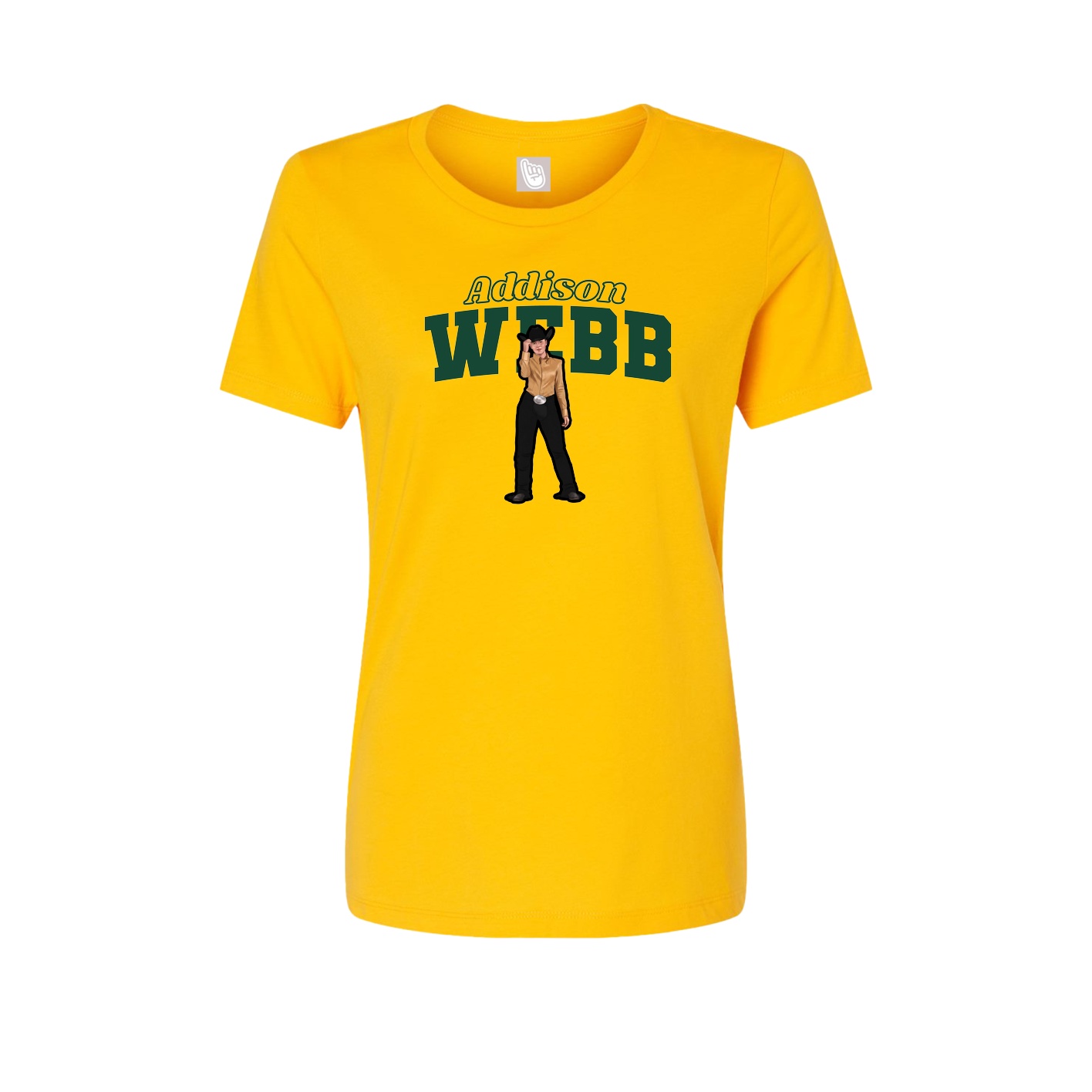 Fitted Women's Tee — Name Arch in Gold