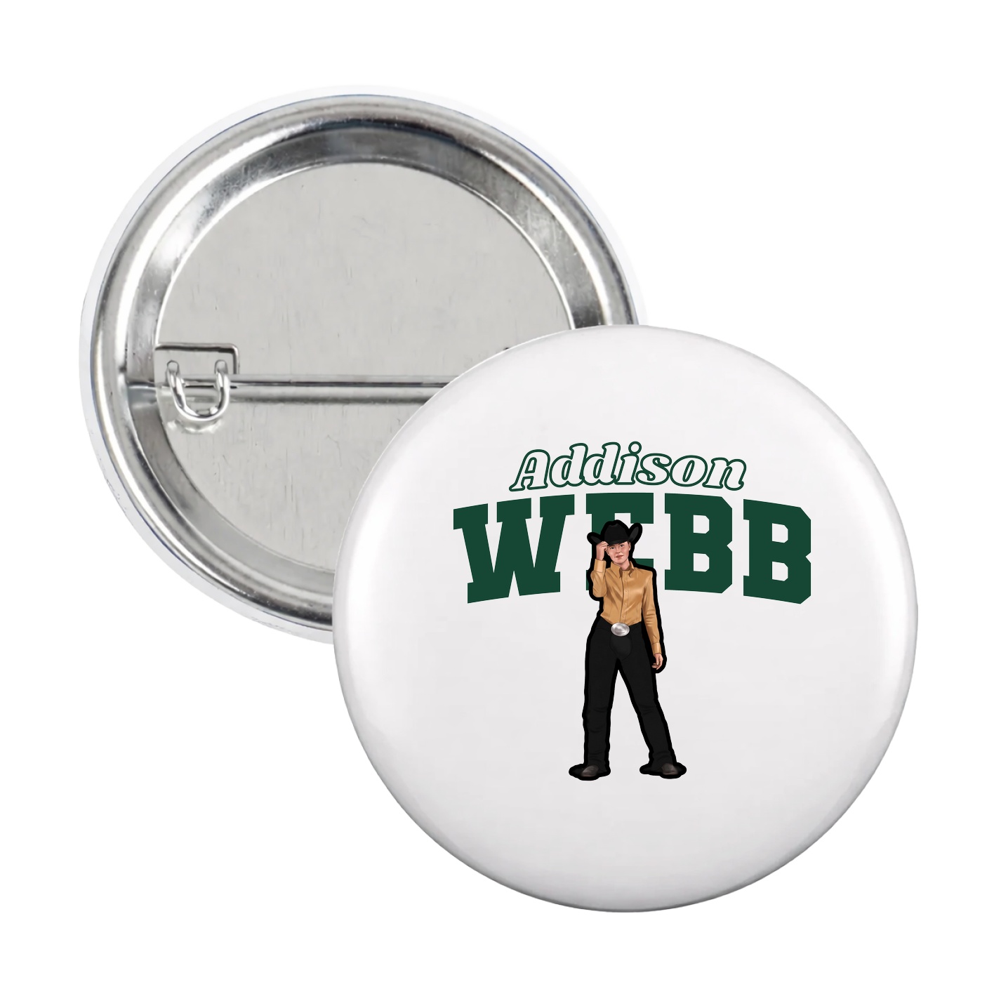 Game Day Button — Name Arch in White