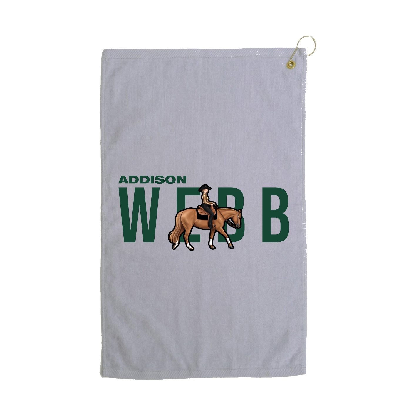 Golf Towel — Player Name in Grey
