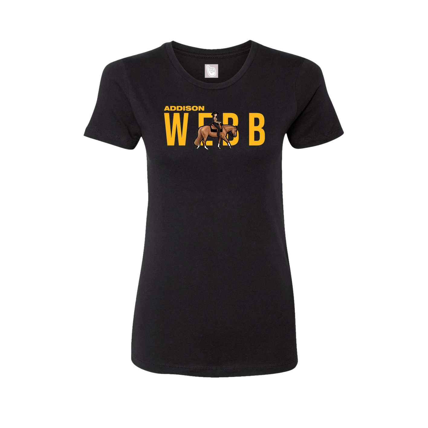Fitted Women's Tee — Player Name in Black