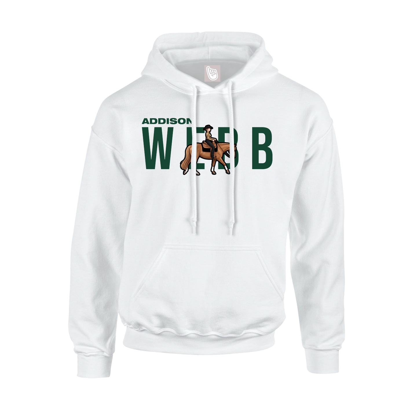 Youth Hoodie — Player Name in White
