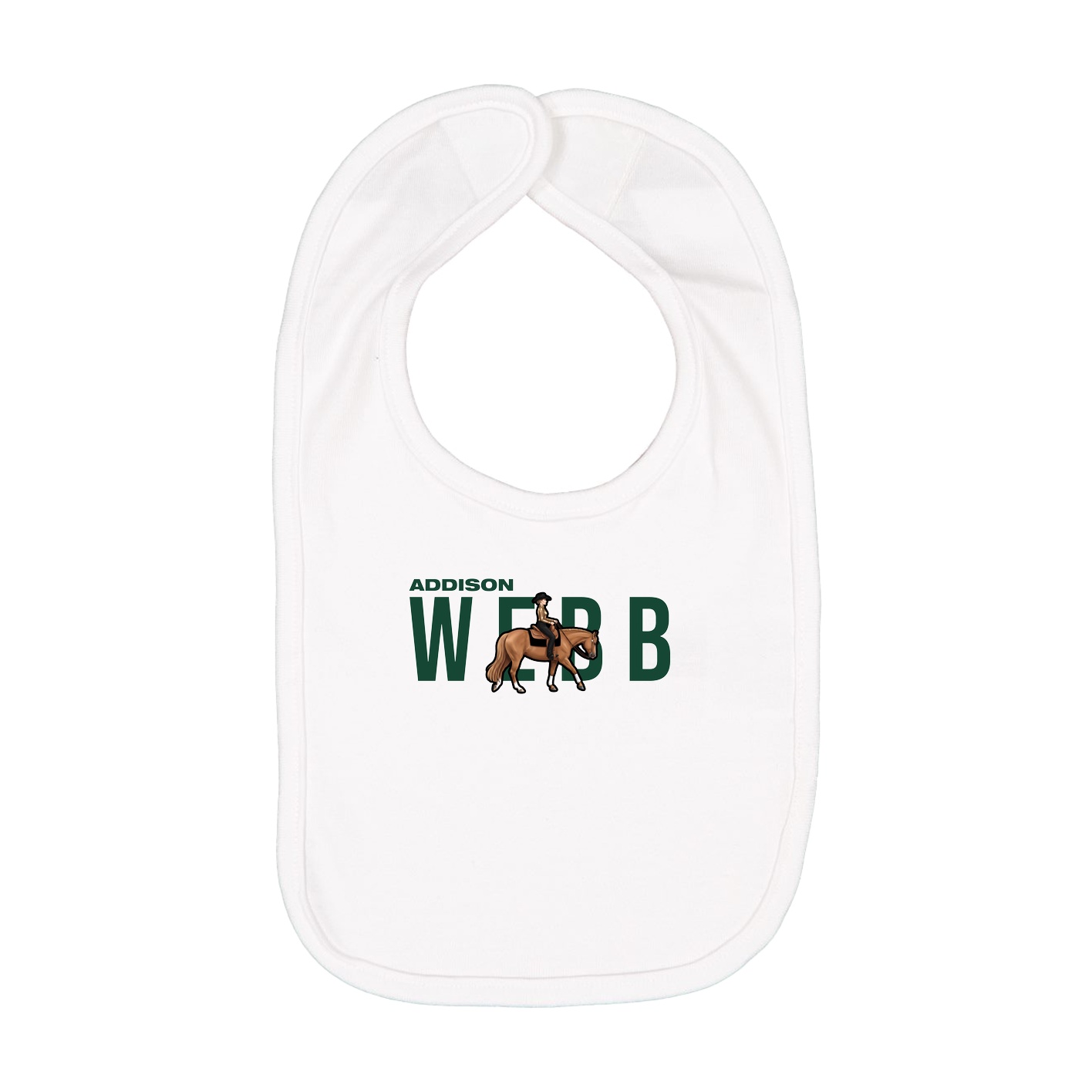 Infant Bib — Player Name in White