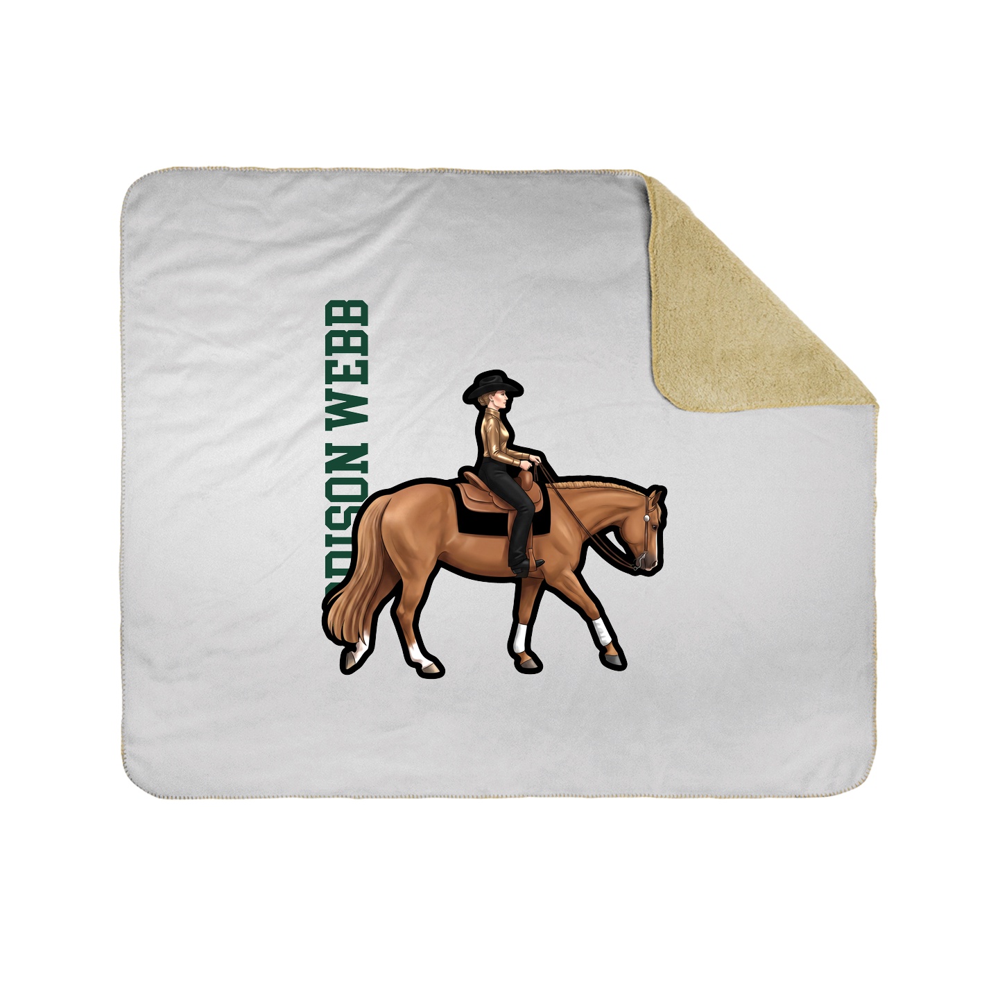 Throw Blanket — Name Vertical in White