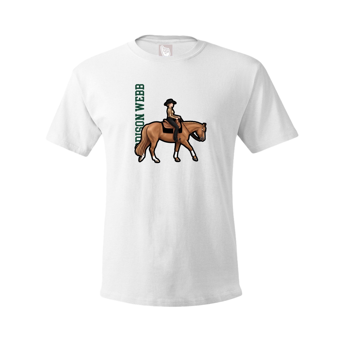 Youth Tee — Name Vertical in White