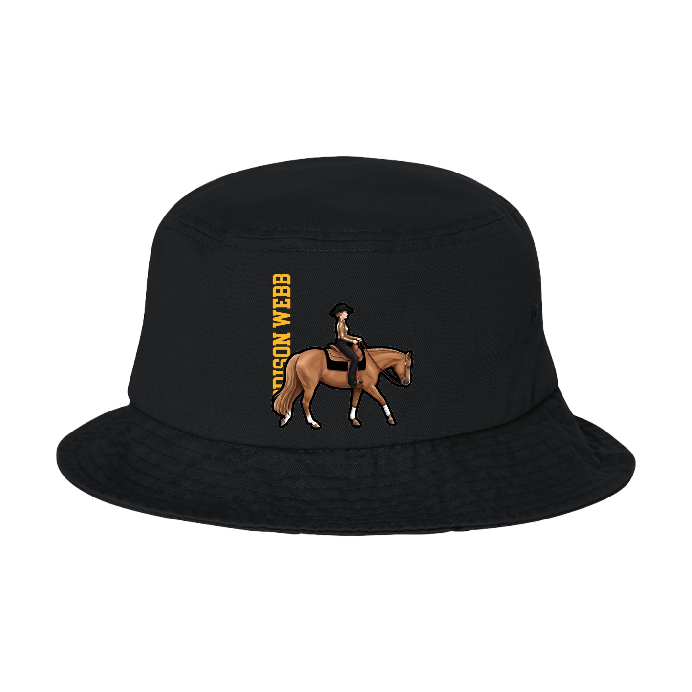 Bucket Cap — Name Vertical in Black