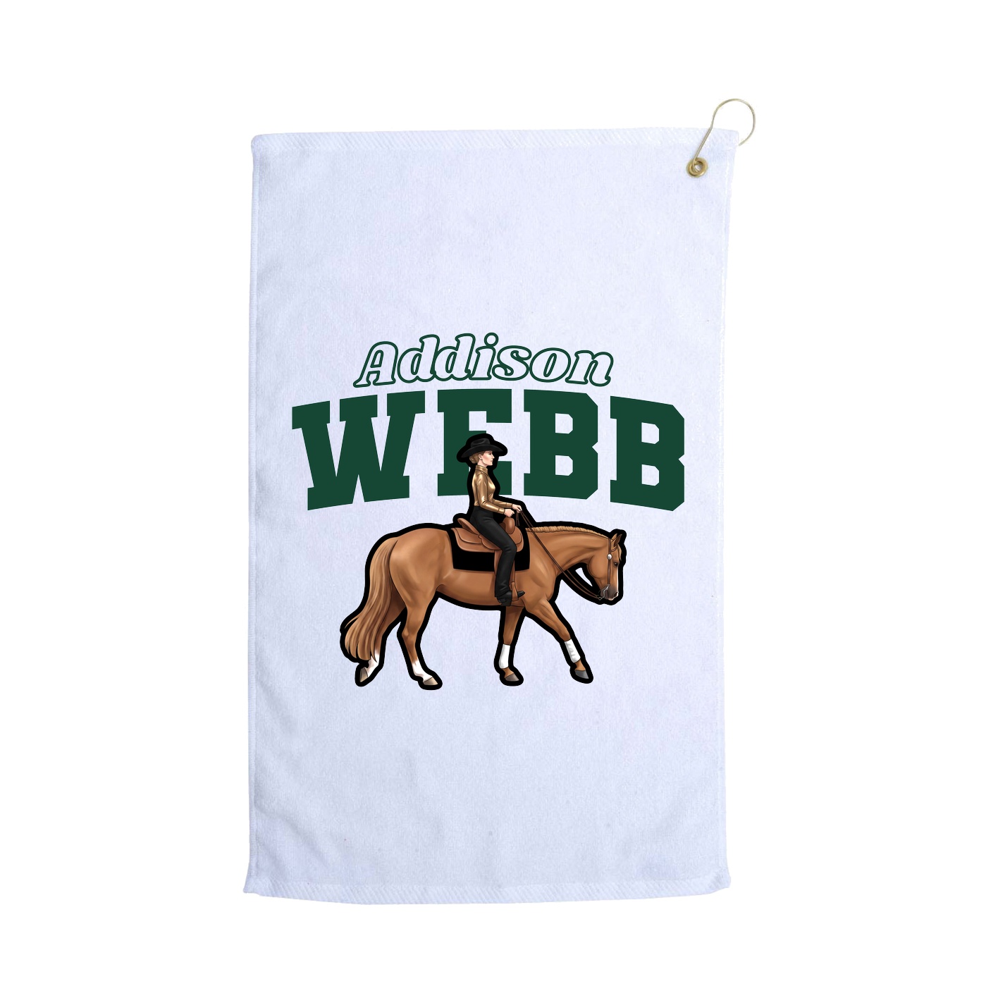 Golf Towel — Name Arch in White