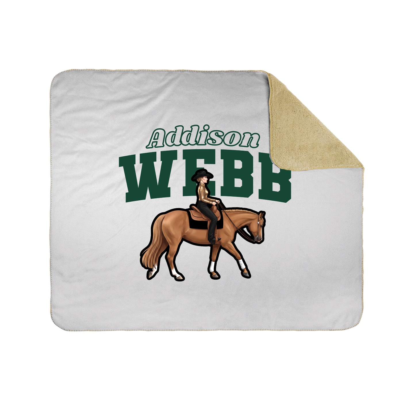 Throw Blanket — Name Arch in White