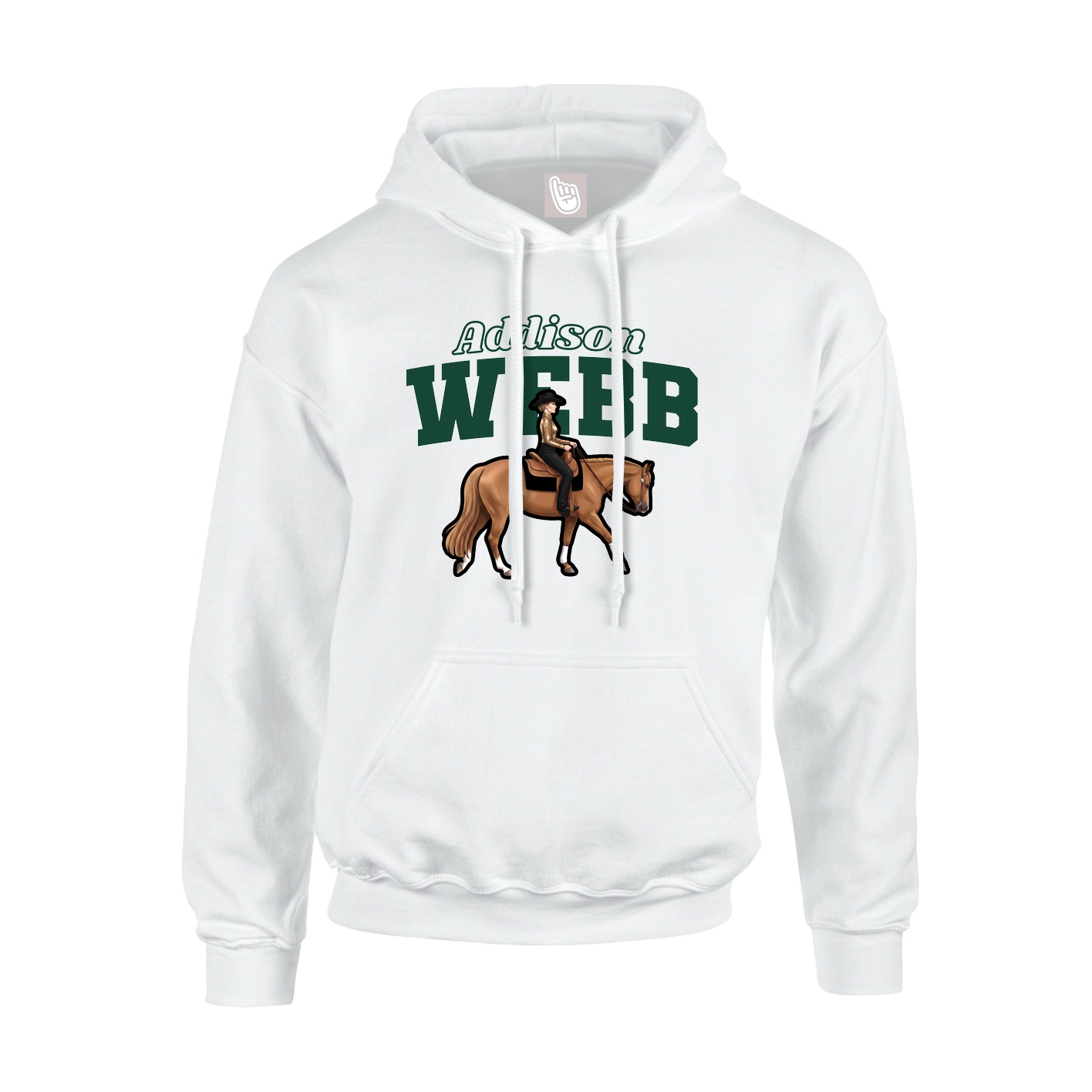 Hoodie — Name Arch in White