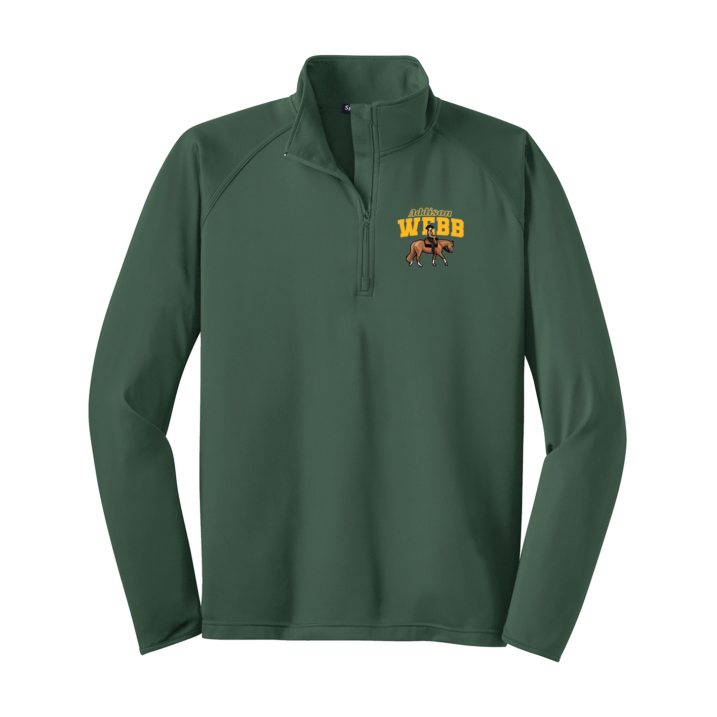 Q-Zip Pullover — Name Arch in Green