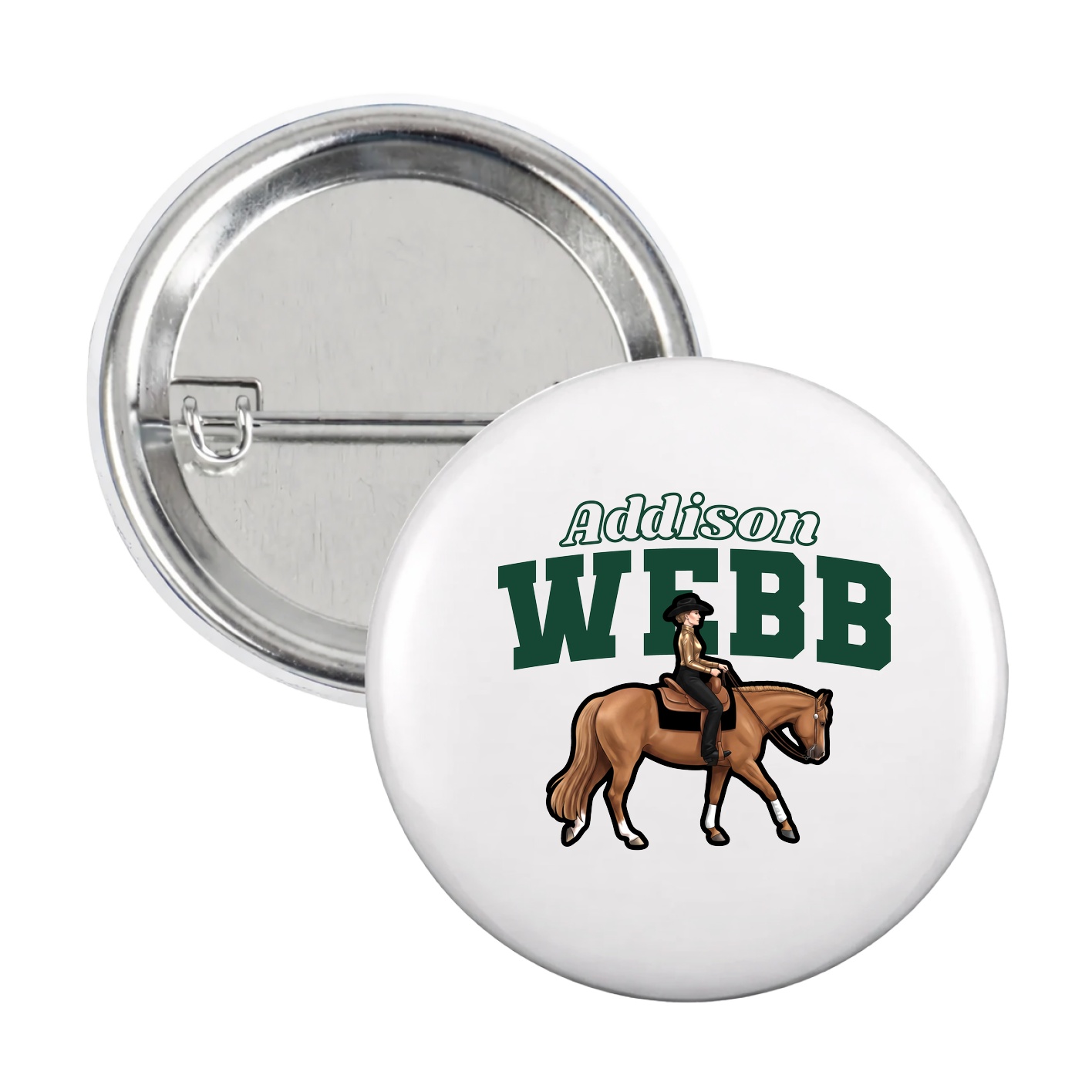 Game Day Button — Name Arch in White