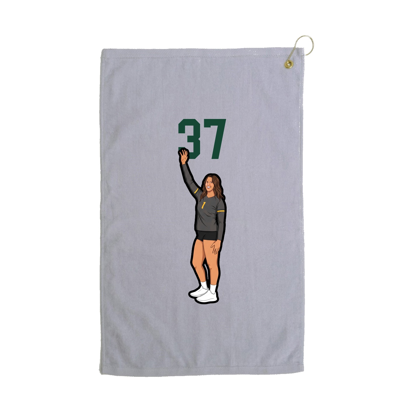 Golf Towel — Number Top in Grey
